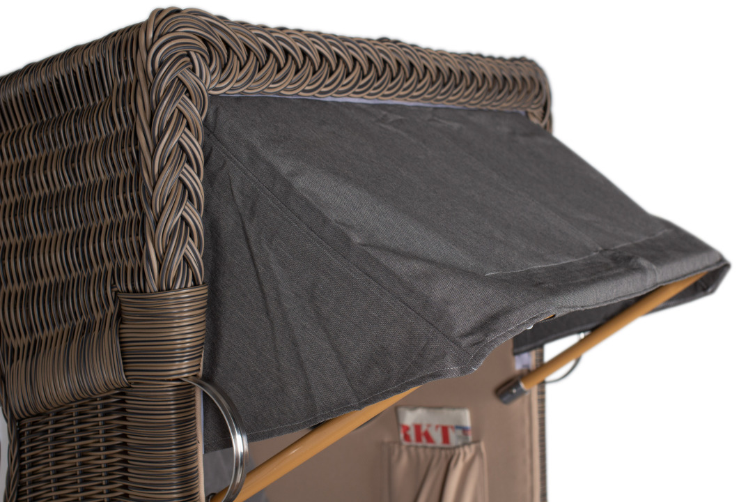 Strandkorb Rantum Single Bullauge Teak PE Grey Dessin 551